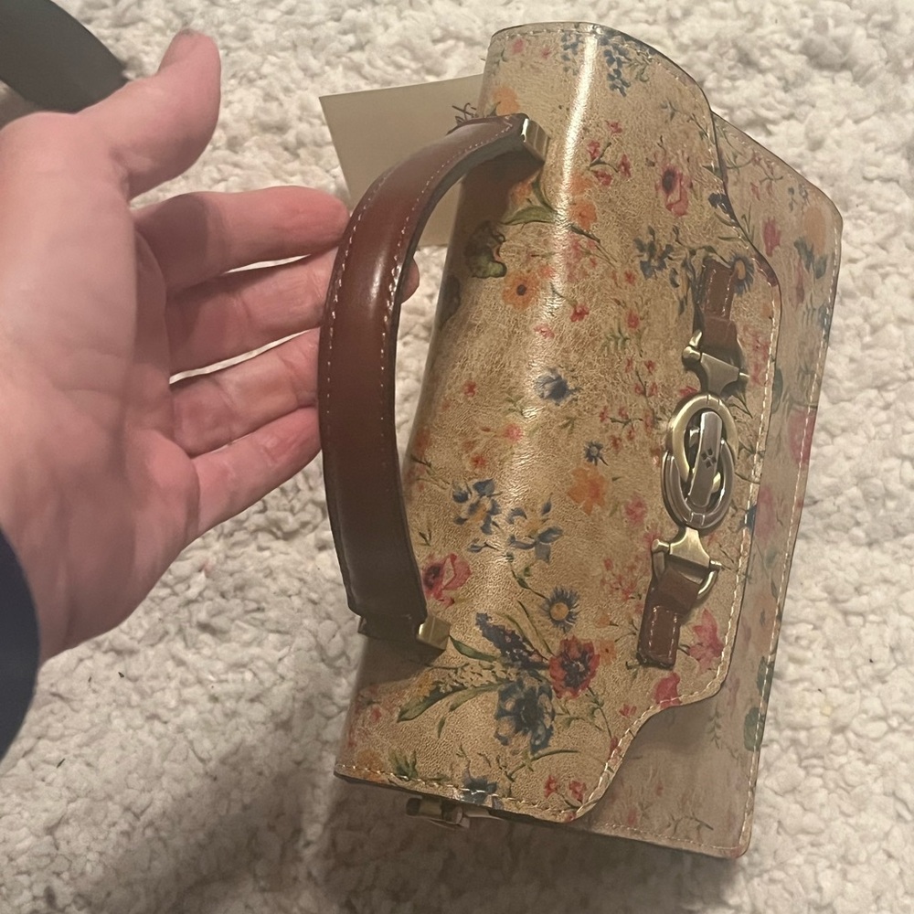 Patricia Nash Leather Hand/Crossbody “Prairie Rose” Whimsical Purse - Picture 10 of 16
